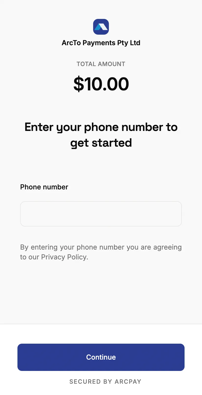 Enter phone number